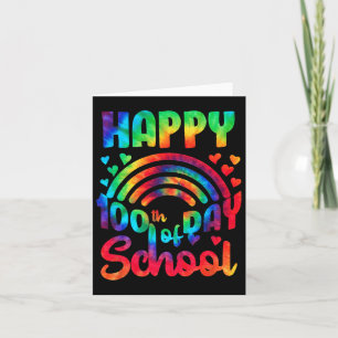 Gelukkige 100ste Dag van de School Tie Dye Teacher Kaart