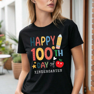 Gelukkige 100ste dag van kleuterleidster zwart t-shirt