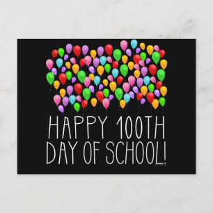 Gelukkige 100ste dag van school 100 ballonnen lera briefkaart