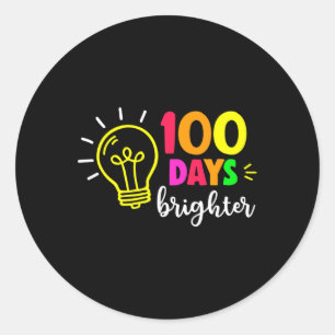 Gelukkige 100ste dag van school 100 dagen Brighter Ronde Sticker