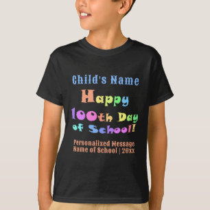 Gelukkige 100ste Dag van School Pastel Clay Kinder T-shirt