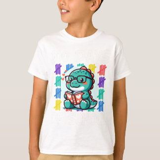Gelukkige 100ste Dag van School Regenboog Dino voo T-shirt