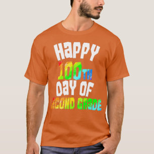 Gelukkige 100ste dag van school tweede klas regenb t-shirt
