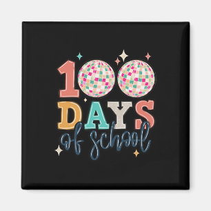 Gelukkige 100ste dag van schoolleraar Groovy Disco Magneet