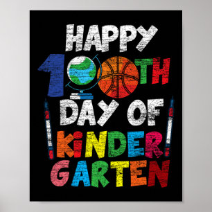 Gelukkige 100ste dag van vriendelijkere garten sch poster
