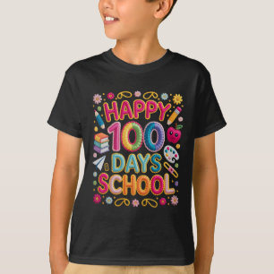 Gelukkige 100ste Schooldag 100 Dagen School Leren T-shirt