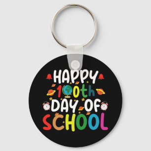 Gelukkige 100ste Schooldag Leraar Student Sleutelhanger