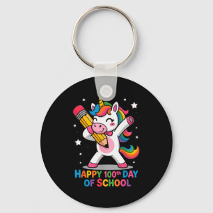 Gelukkige 100ste schooldag Schattige regenboog een Sleutelhanger