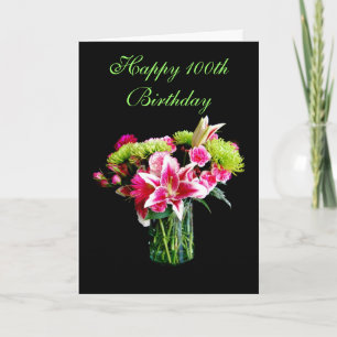 Gelukkige 100ste verjaardag, Stargazer Lily Bouque Kaart