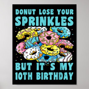 Gelukkige 10 verjaardag 10 jaar oude donut 10e ver poster