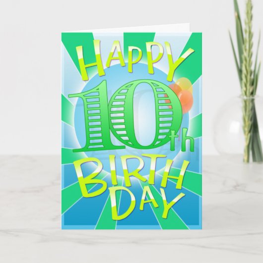 Gelukkige 10de Verjaardag Kaart (Voorkant)