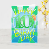 Gelukkige 10de Verjaardag Kaart (Gele Bloem)