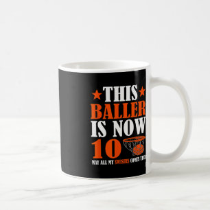 Gelukkige 10e verjaardag 10 jaar oud basketbal 10e koffiemok