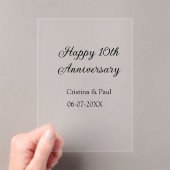 Gelukkige 10e verjaardag eenvoudige minimale bruil acryl uitnodigingen (Insitu (Draagbaar))