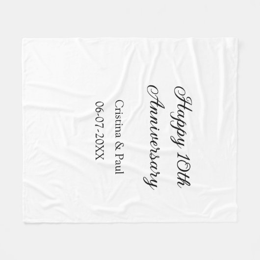 Gelukkige 10e verjaardag eenvoudige minimale bruil fleece deken (Voorkant (Horizontaal))