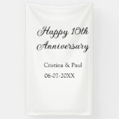 Gelukkige 10e verjaardag eenvoudige minimale bruil spandoek (Verticaal)