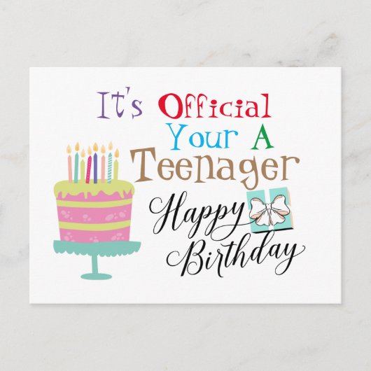 Gelukkige 13 Verjaardag Briefkaart (Voorkant)