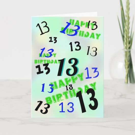 Gelukkige 13de Verjaardag Kaart (Voorkant)