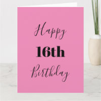 Gelukkige 16de Verjaardag Roze Zwart Custom Age Kl