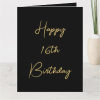 Gelukkige 16e verjaardag Zestien Goud Zwart Custom