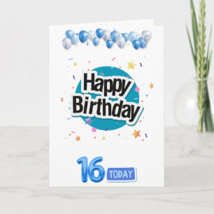 Gelukkige 16e verjaardag zoon kaart