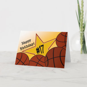 Gelukkige 17e verjaardag, basketbalster! kaart