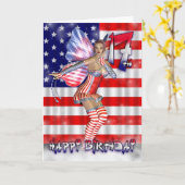 Gelukkige 17e verjaardag fee in haar sterren en st kaart (Gele Bloem)