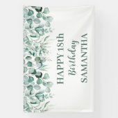 Gelukkige 18e verjaardag Eucalyptus Botanisch Rust Spandoek (Verticaal)