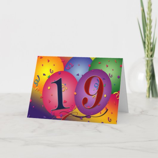 Gelukkige 19e verjaardag kaart (Voorkant)