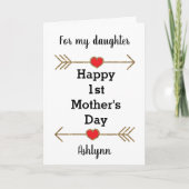 Gelukkige 1e Moederdag dochter Kaart (Voorkant)