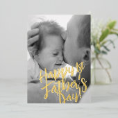 Gelukkige 1e Vaderdag Eenvoudig Modern Aangepaste  Folie Feestdagenkaart (Staand Voorkant)