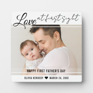 Gelukkige 1e Vaderdag liefde op het eerste gezicht Fotoplaat