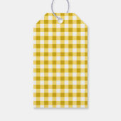Gelukkige 1e Verjaardag & Gele Gingham & Ballonnen Cadeaulabel (Achterkant)
