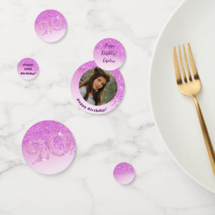 Gelukkige 20e verjaardag Chic Falling Pink Glitter Confetti