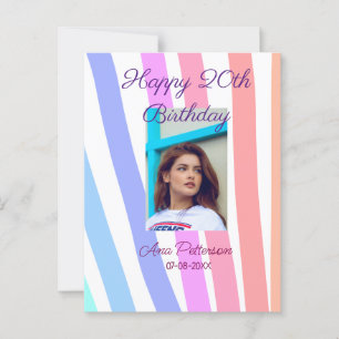 Gelukkige 20e verjaardag regenboog rustieke boho l briefkaart