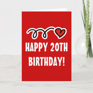 Gelukkige 20e verjaardag - Wenskaart Kaart