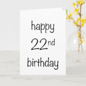 Gelukkige 22e verjaardag kaart (Gele Bloem)