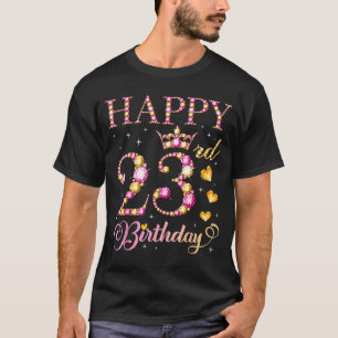 Gelukkige 23e verjaardag 23 jaar oude mannen vrouw t-shirt