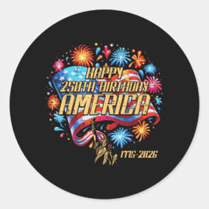 Gelukkige 250e verjaardag Amerika 250-jarig jubile Ronde Sticker