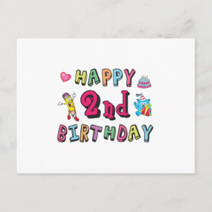 Gelukkige 2e verjaardag 2 jaar verjaardag verrassi briefkaart