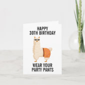Gelukkige 30e verjaardag Funny Llama Minimalist Th Kaart (Voorkant)