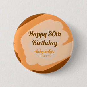 Gelukkige 30e verjaardag roestig houten Halloween Ronde Button 5,7 Cm