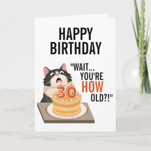 Gelukkige 30e Verjaardag Tuxedo Cat Kitten Humor Kaart