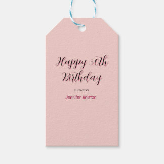 Gelukkige 30e verjaardag voeg naam datum toe stijl cadeaulabel