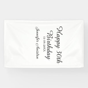 Gelukkige 30e verjaardag voeg naam datum toe stijl spandoek