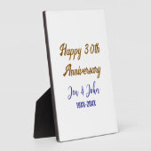 Gelukkige 30ste huwelijksverjaardag koninklijke bl fotoplaat (Zijkant)