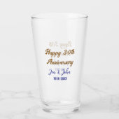 Gelukkige 30ste huwelijksverjaardag koninklijke bl glas (Achterkant)