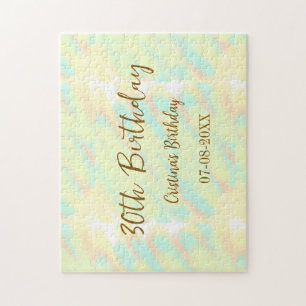 Gelukkige 30ste verjaardag geel sinaasappel waterv legpuzzel