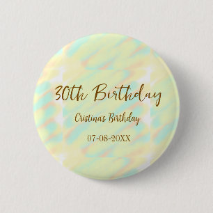 Gelukkige 30ste verjaardag geel sinaasappel waterv ronde button 5,7 cm
