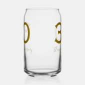 Gelukkige 30ste verjaardag naam datum gouden vet blikvorm glas (Rechts)